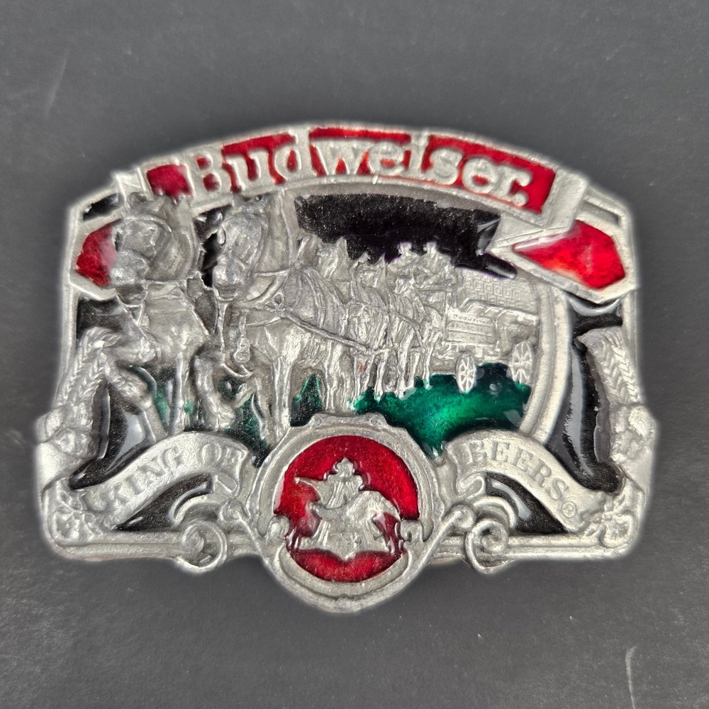 Vintage Budweiser Clydesdales King of Beers Belt Buckle Bergamot USA